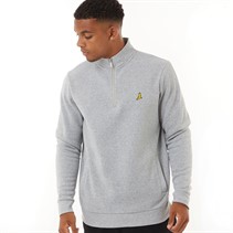 Brave Soul Mens Idaho Funnel Neck Jumper Light Grey Marl