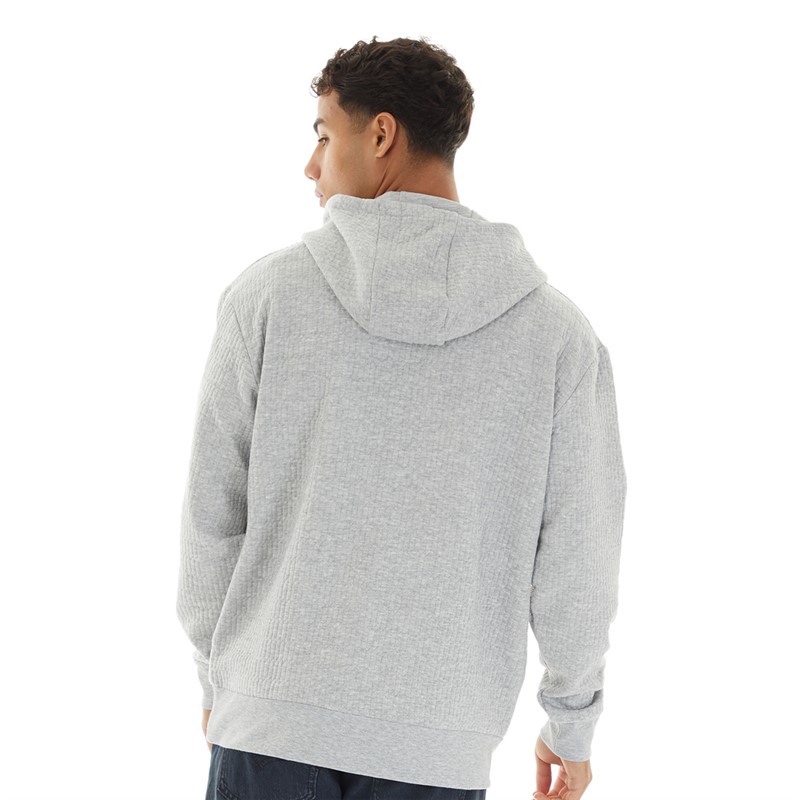 Brave Soul Mens Rutter Hoodie Light Grey Marl