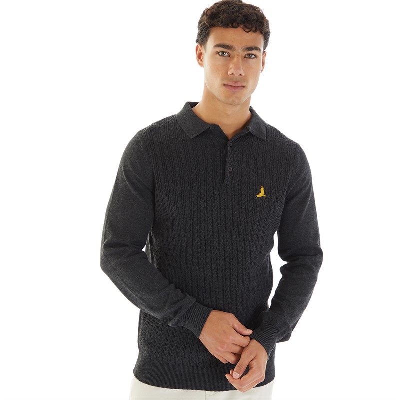 Brave Soul Mens Dillinger Jumper Charcoal Marl