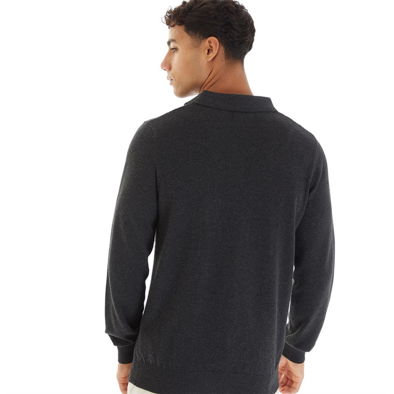 Brave Soul Mens Dillinger Jumper Charcoal Marl