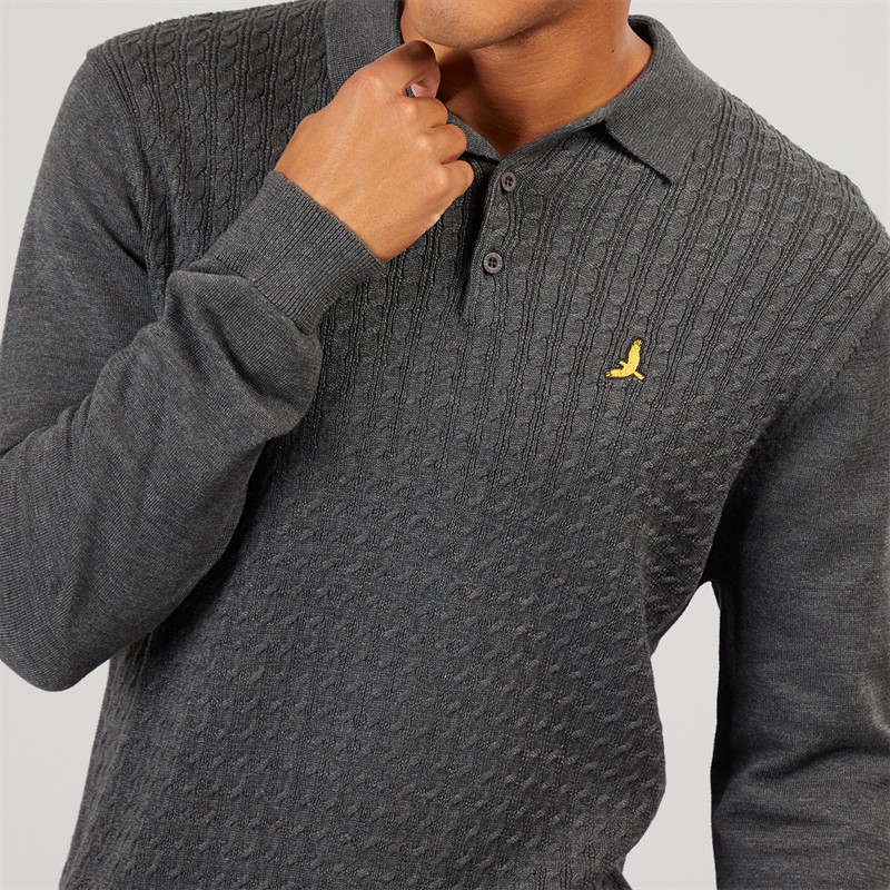 Brave Soul Mens Dillinger Jumper Charcoal Marl