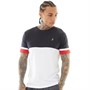 Brave Soul Mens Athena T-Shirt Rich Navy/Optic White/Red