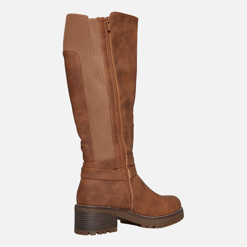Brave Soul Womens Nora Knee High Boots Brown