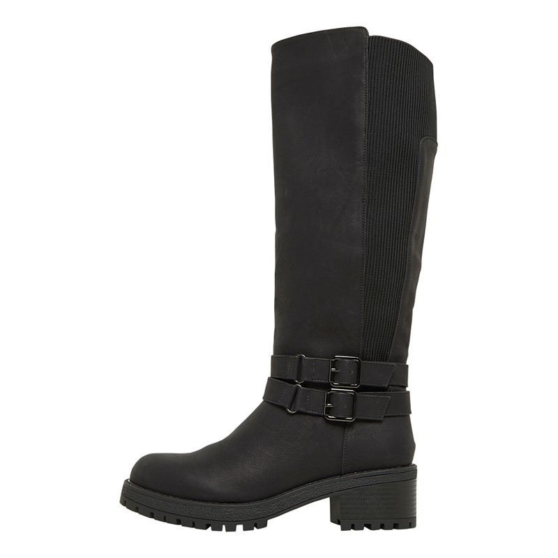 Brave Soul Womens Nora Knee High Boots Black