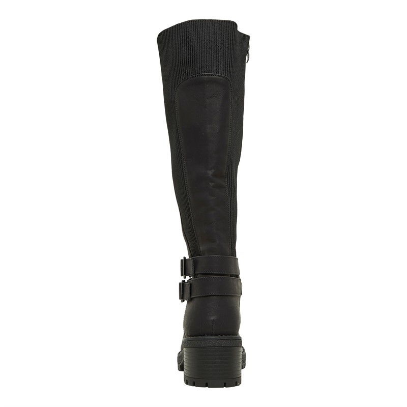 Brave Soul Womens Nora Knee High Boots Black