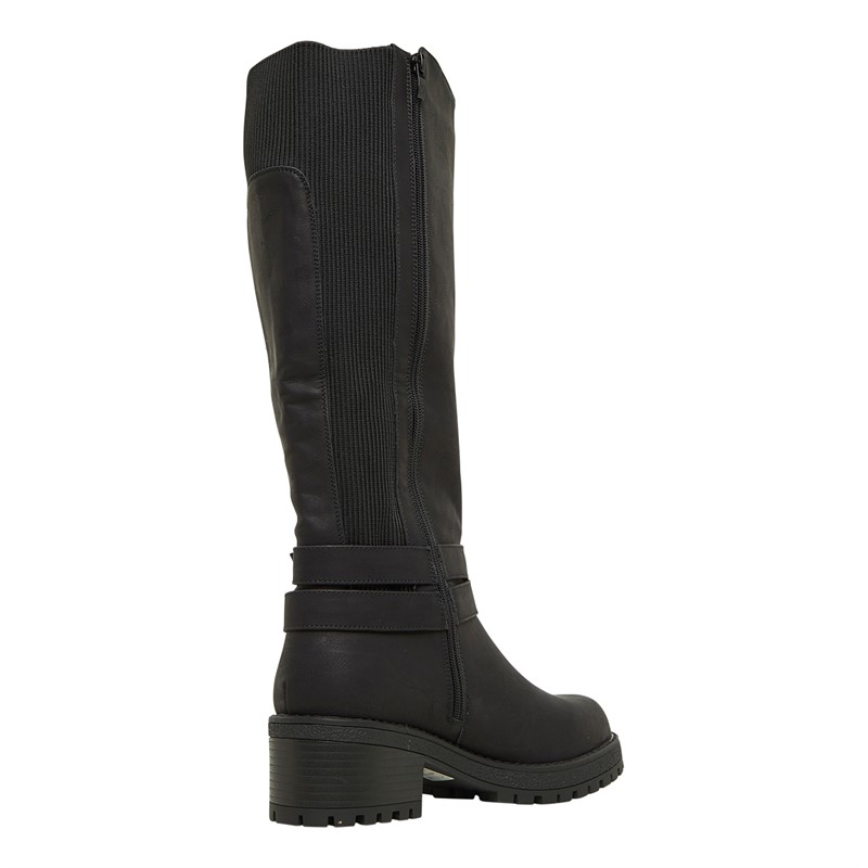 Brave Soul Womens Nora Knee High Boots Black