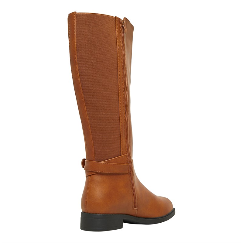 Brave Soul Womens Beck Knee High Boots Tan