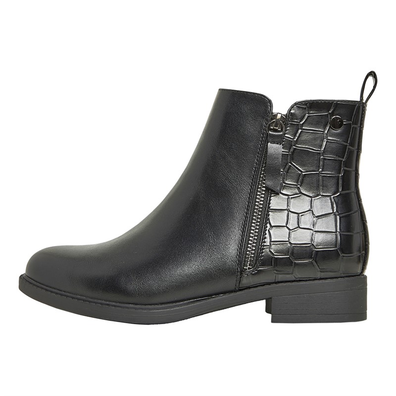 Brave Soul Womens June Zip Detail Boots Black