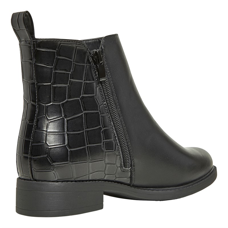 Brave Soul Womens June Zip Detail Boots Black