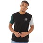 Brave Soul Heren Colombiaans T-shirt Jet Zwart/Jager Groen/Licht Grijs Melange