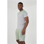 Brave Soul Herre Newton T-shirt og Shorts Sæt Lysegrå Melange/Mintgrøn