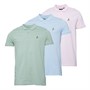 Brave Soul Herren Kevonc Polos Drei Pack Hellblau/Hellrosa/Minze