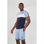 Brave Soul Ensemble T-shirt et short Maxwell Homme Bleu Acier/Marine/Blanc