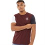 Brave Soul Heren Colombiaans T-shirt Bordeaux/Optisch Wit/Marine
