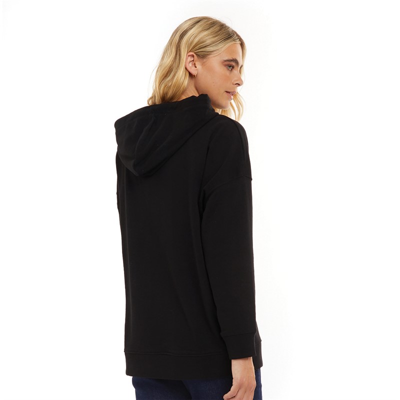 Brave Soul Womens Bonnie Oversized Hoodie Black