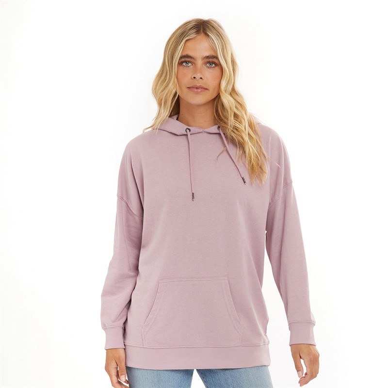 Brave Soul Womens Bonnie Oversized Hoodie Mauve