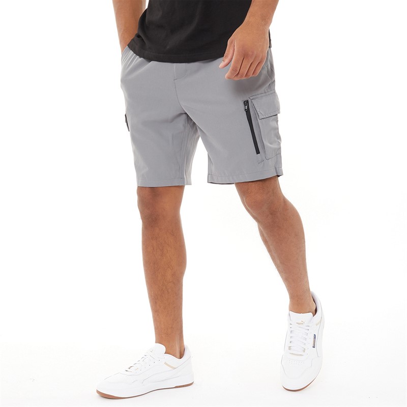 Buy Brave Soul Mens Island Cargo Shorts Grey