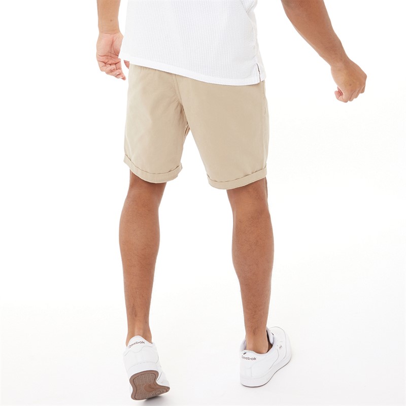 Brave Soul Mens Hampson Chino Shorts Stone