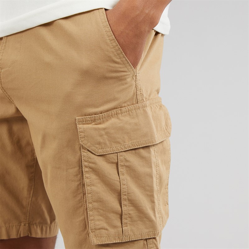 Brave Soul Mens Island Cargo Shorts Stone