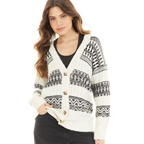 Brave Soul Womens Draig Cardigan Oatmeal/Black