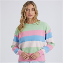 Brave Soul Womens Lennie Fluffy Crew Neck Jumper Rainbow Multi