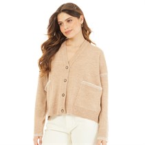 Brave Soul Womens Morrisey Cardigan Biscuit/Ivory