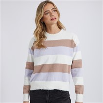 Brave Soul Womens Lennie Fluffy Crew Neck Jumper Pastel Multi