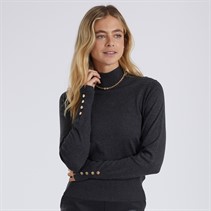 Brave Soul Womens Giron Turtle Neck Jumper Charcoal Melange