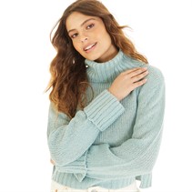 Brave Soul Womens Capitso Roll Neck Jumper Sage