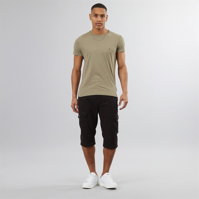 Brave Soul Mens Ardwick 3/4 Cargo Shorts New Black