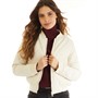 Brave Soul Womens Kajaldiam Quilted Bomber Jacket Cream