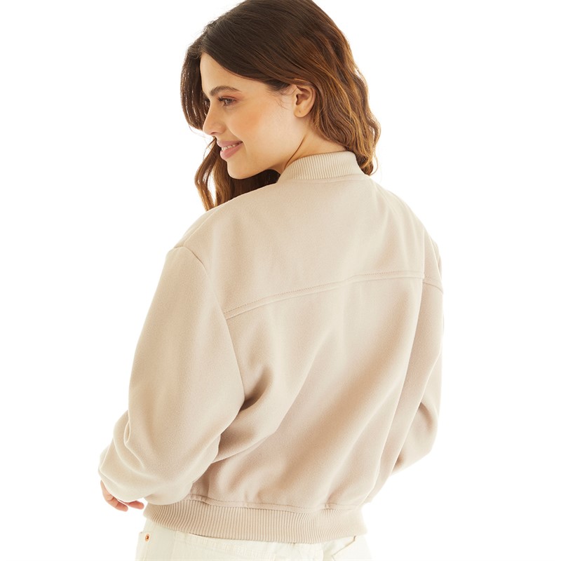 Brave Soul Womens Warlieoat Bomber Jacket Oatmeal