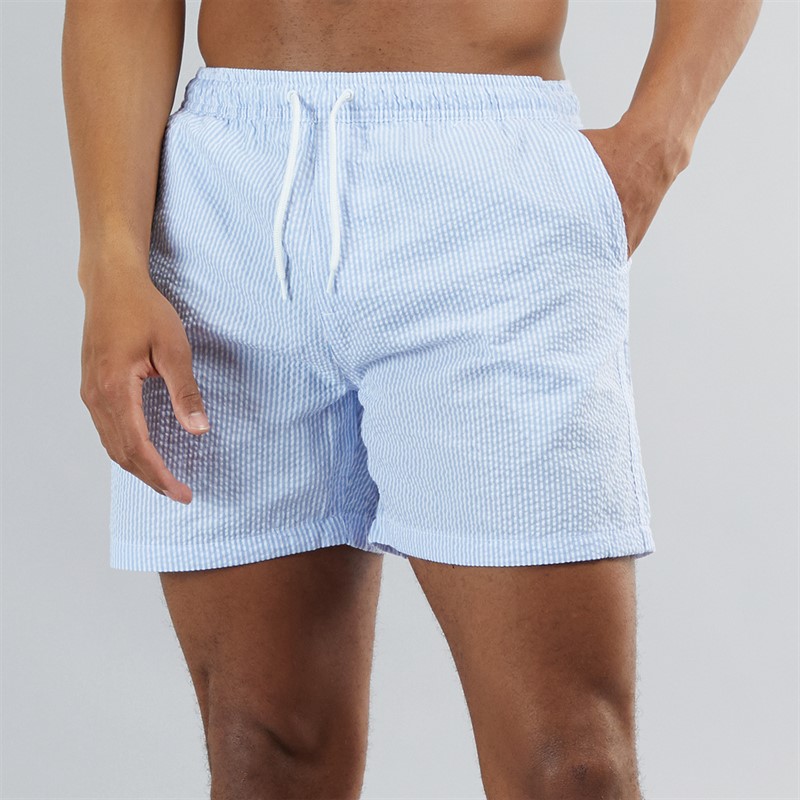Mens Salou Swim Shorts Pale Blue/White Stripe - Size XL