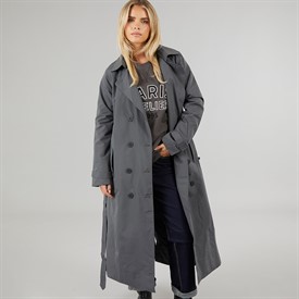【melt the lady】wide trench coat / gray Town Trench - Warm Grey - Jane Post