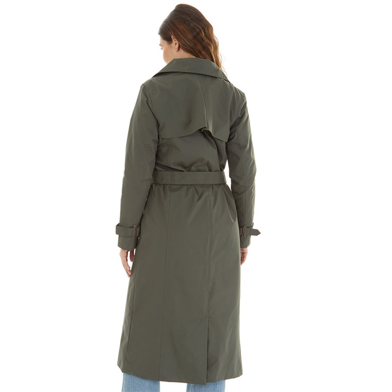 Brave Soul Womens Ayer Maxi Trench Coat Khaki