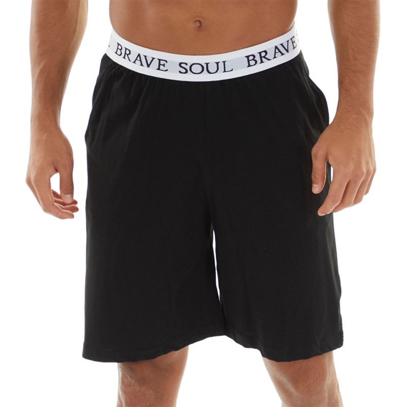 Brave Soul Mens Kev Loungewear Shorts Black