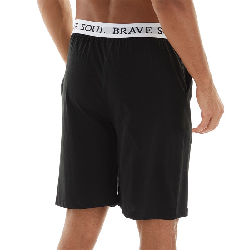 Brave Soul Mens Kev Loungewear Shorts Black