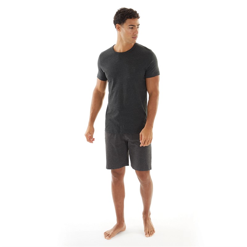 Brave Soul Mens Kev Loungewear Shorts Charcoal Marl