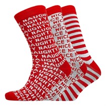 Brave Soul Mens Nice Xmas Three Pack Socks Red/White