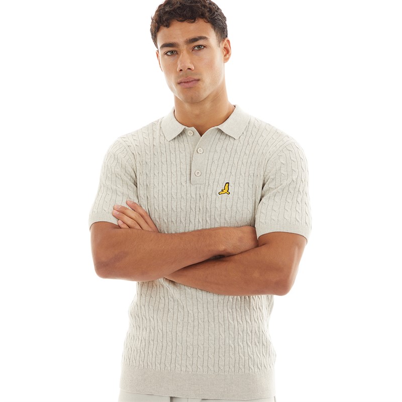 Brave Soul Mens Mysterio Polo Ecru Marl
