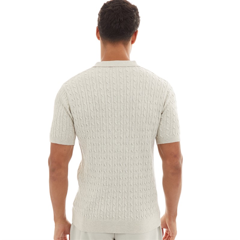Brave Soul Mens Mysterio Polo Ecru Marl