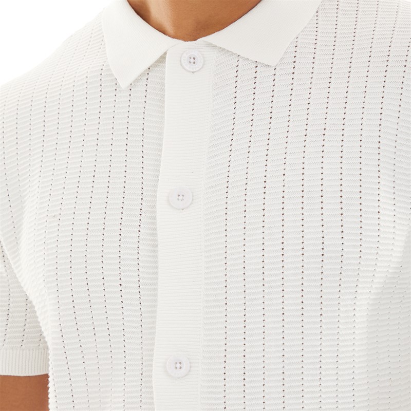 Brave Soul Mens Vinci Shirt Vintage White