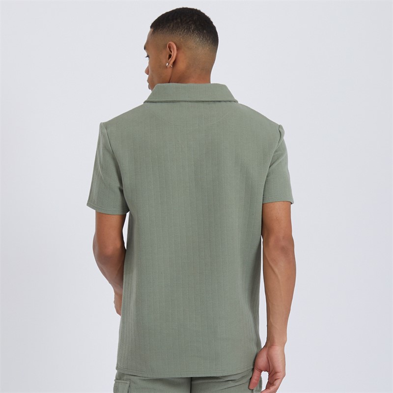 Brave Soul Mens Emery Polo Washed Sage