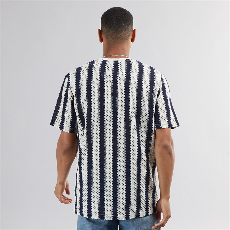 Brave Soul Mens Charleton T-Shirt Cream/Navy