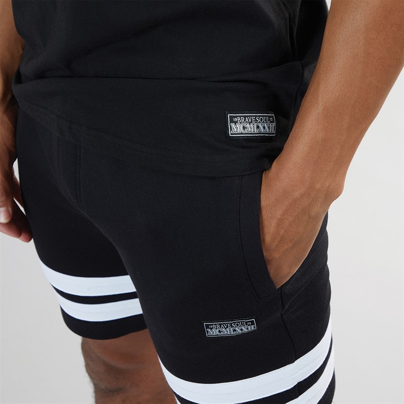 Brave Soul Mens Berlet Co-Ord Jet Black/Optic White