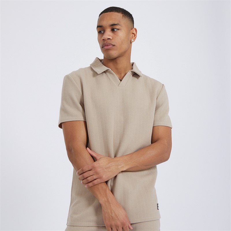 Brave Soul Mens Emery Polo Taupe