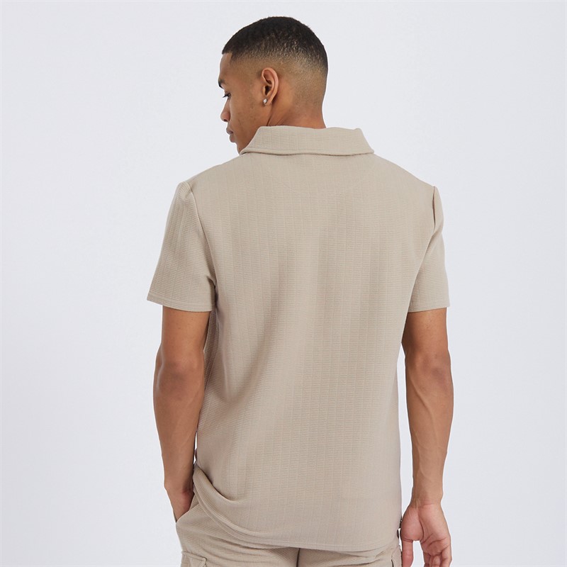 Brave Soul Mens Emery Polo Taupe