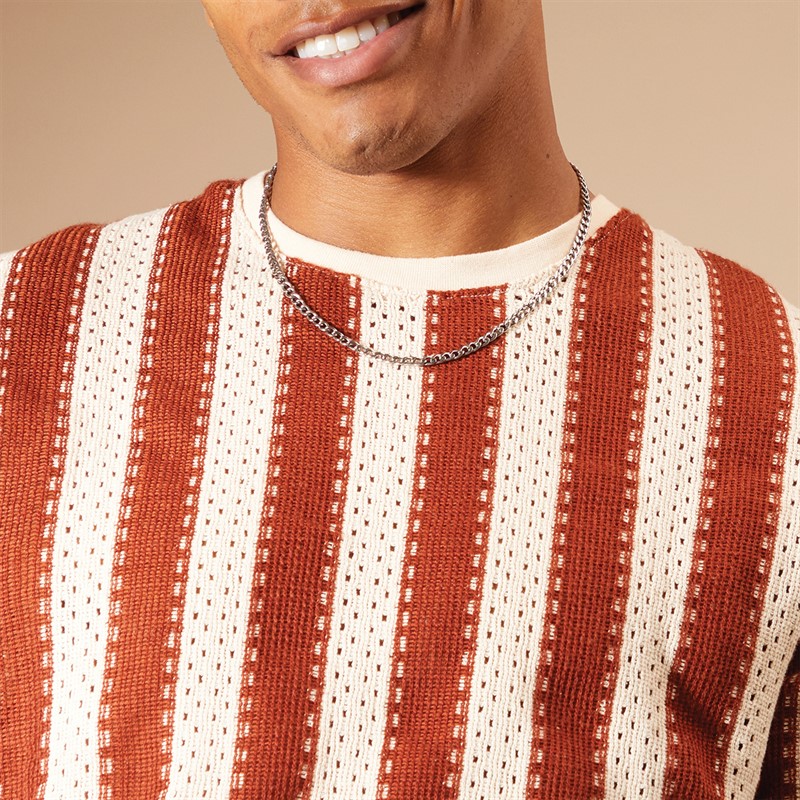 Brave Soul Mens Charleton T-Shirt Cream/Burnt Orange