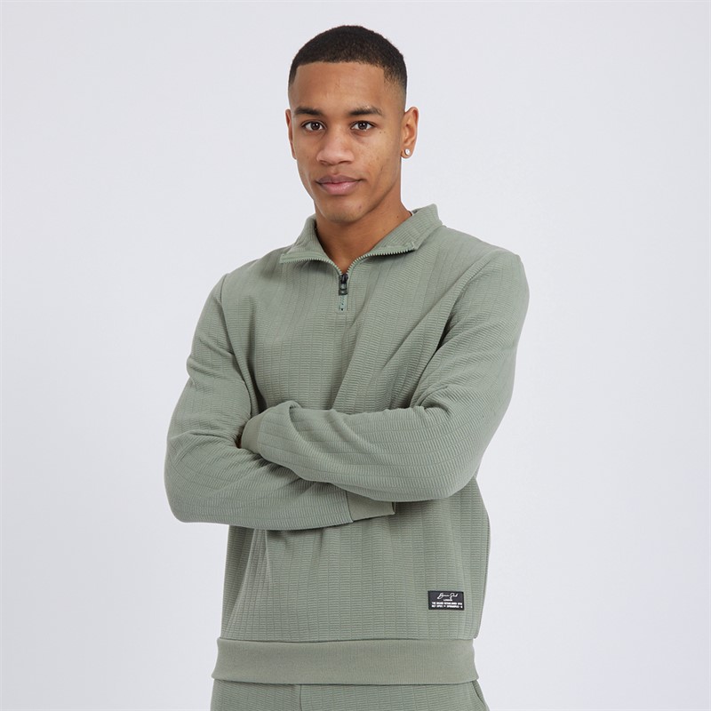 Brave Soul Mens Lowen Sweatshirt Washed Sage