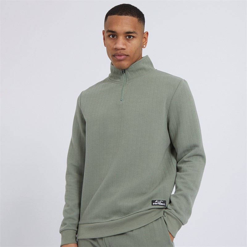 Brave Soul Mens Lowen Sweatshirt Washed Sage